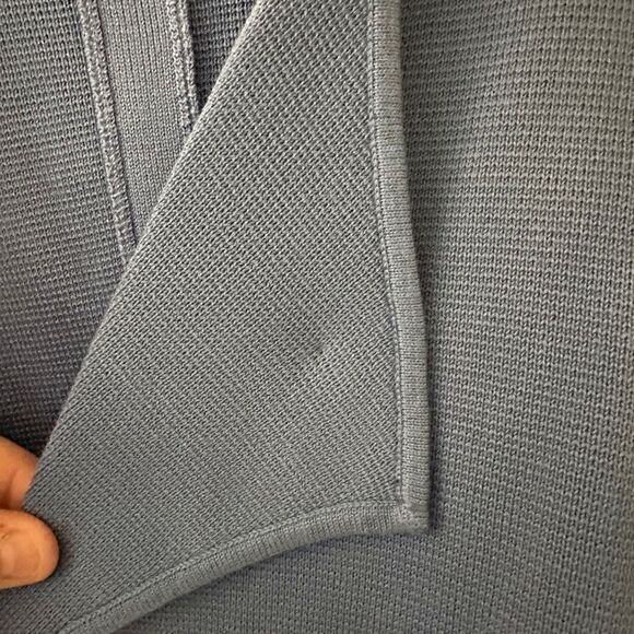 Talbots Womens Blue Knit Open Thick Rayon Ribbing Cardigan Sweater Size L - Picture 7 of 7